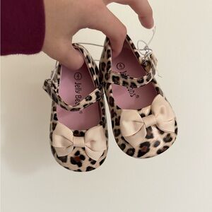 Jelly Beans Toddler Girls Leopard Print Ballet Flats Size 4 Holiday
